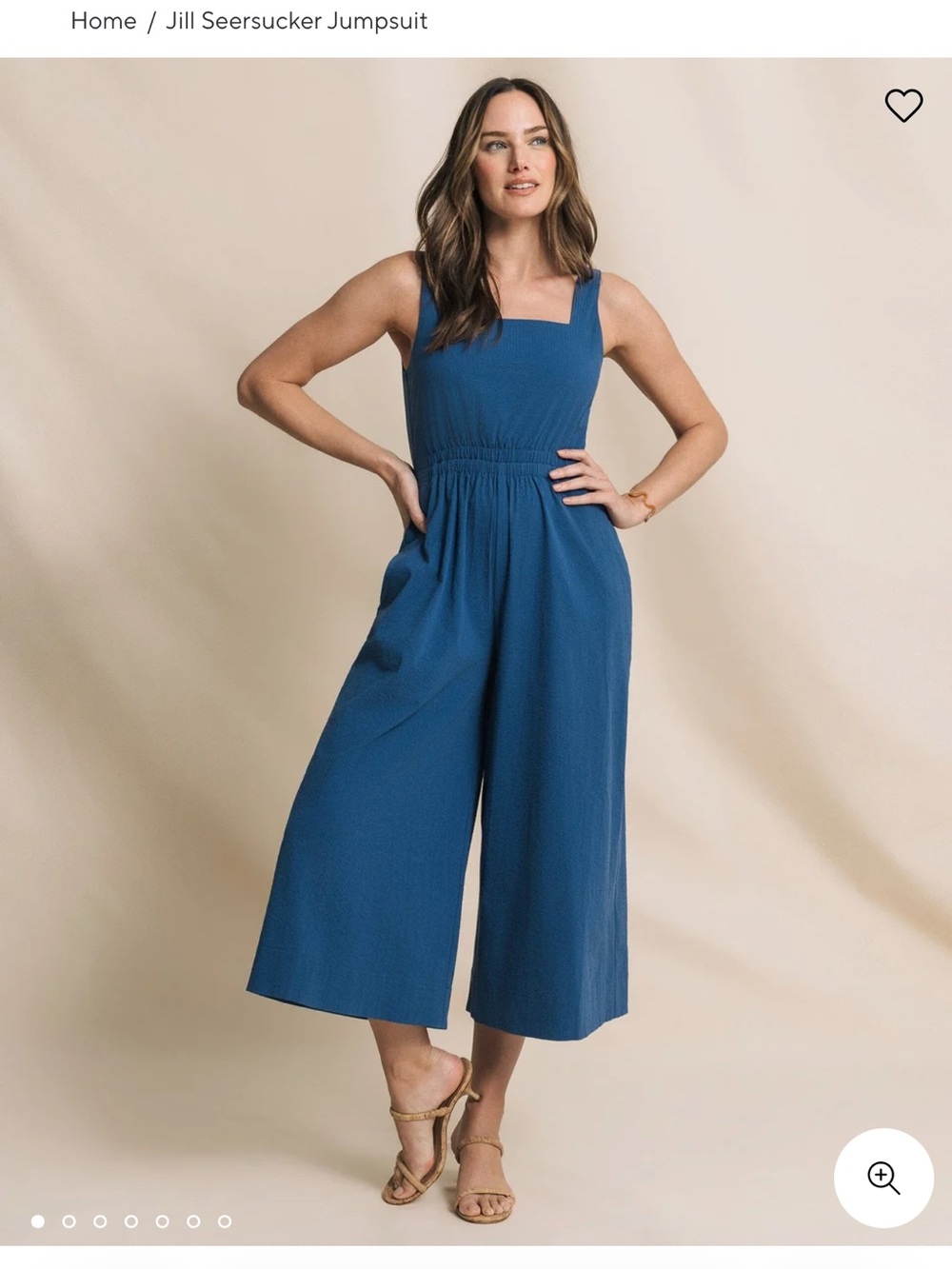 NWT Southern Tide Jill Seersucker Jumpsuit Nautical Blue XS